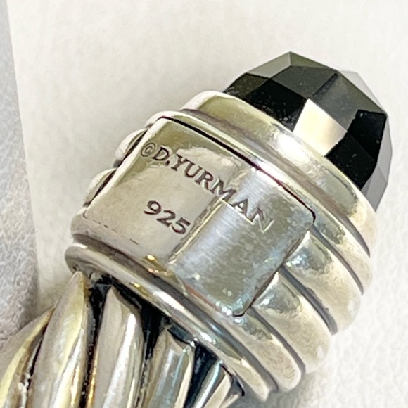 David Yurman 10mm Black Onyx Hinged Cable Cuff Bracelet .925 - Picture 8 of 11